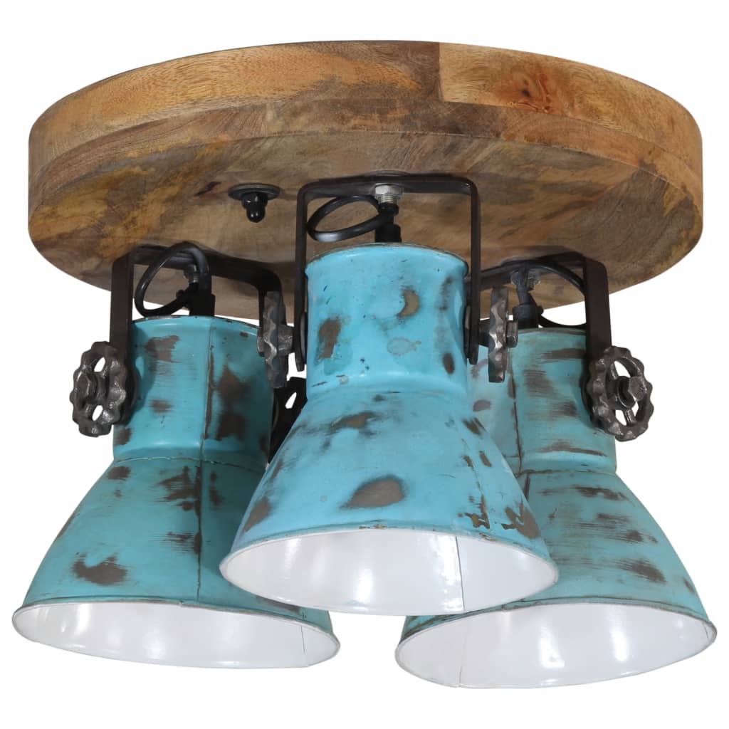 Plafondlamp 25 W E27 35x35x25 cm verweerd blauw