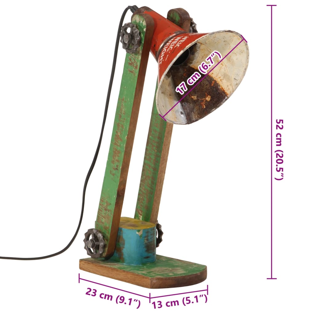 Bureaulamp 25 W E27 23x13x52 cm meerkleurig Lampen | Creëer jouw Trendy Thuis | Gratis bezorgd & Retour | Trendy.nl