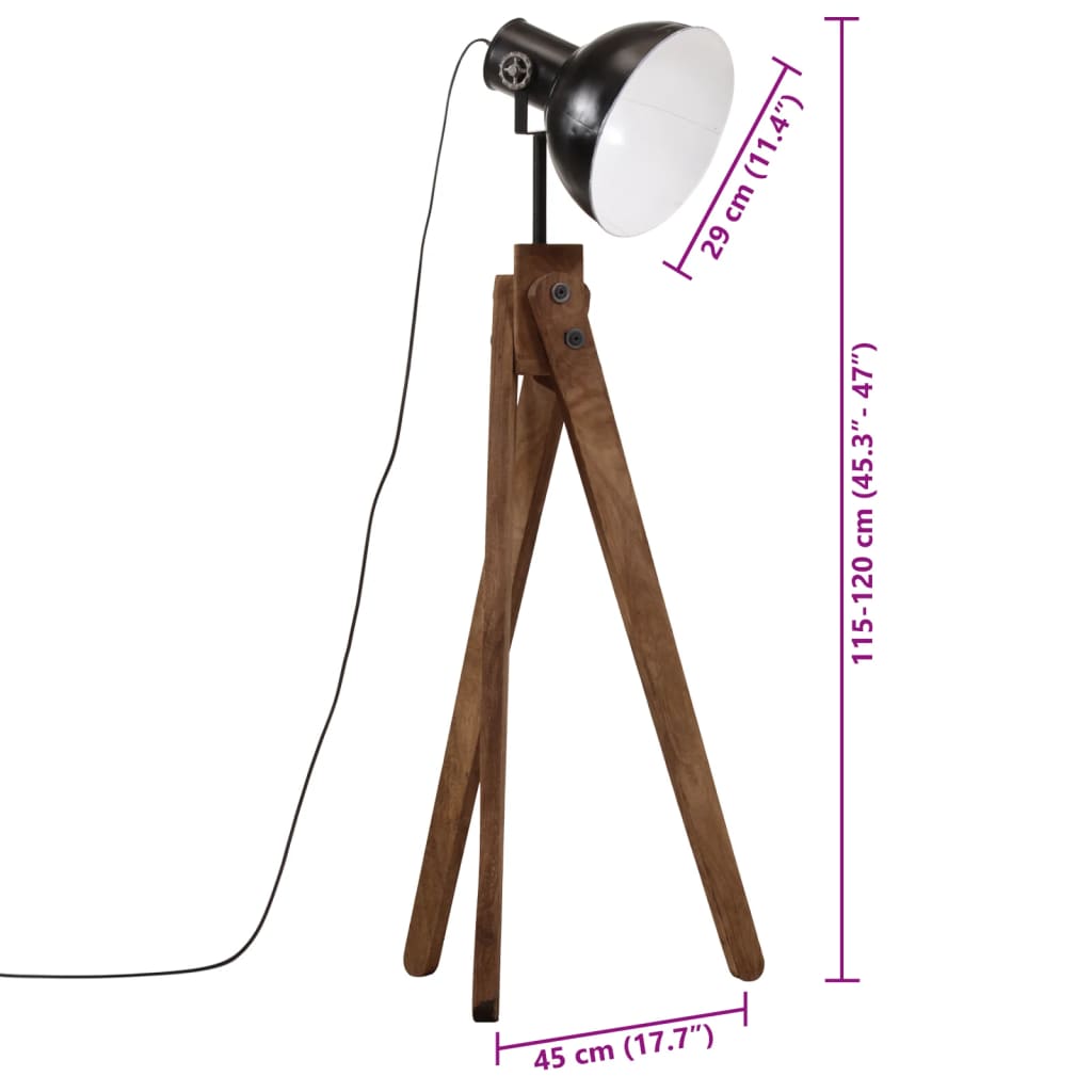 Vloerlamp 25 W E27 45x45x120 cm zwart Lampen | Creëer jouw Trendy Thuis | Gratis bezorgd & Retour | Trendy.nl