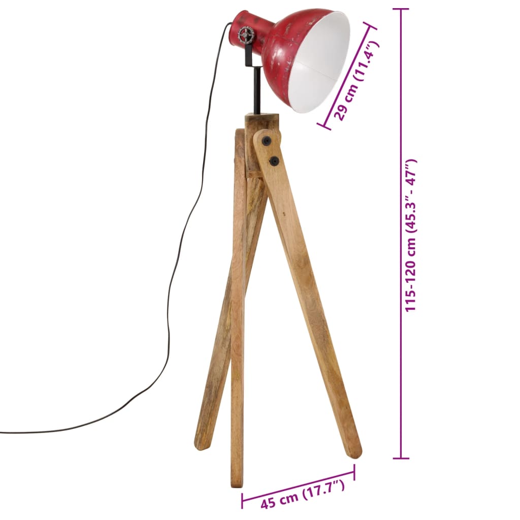 Vloerlamp 25 W E27 45x45x120 cm verweerd rood Lampen | Creëer jouw Trendy Thuis | Gratis bezorgd & Retour | Trendy.nl