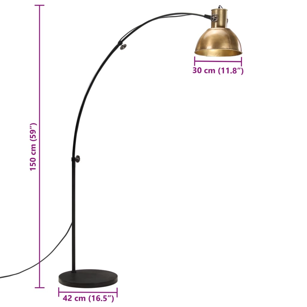 Vloerlamp 25 W E27 150 cm antiek messingkleurig Lampen | Creëer jouw Trendy Thuis | Gratis bezorgd & Retour | Trendy.nl