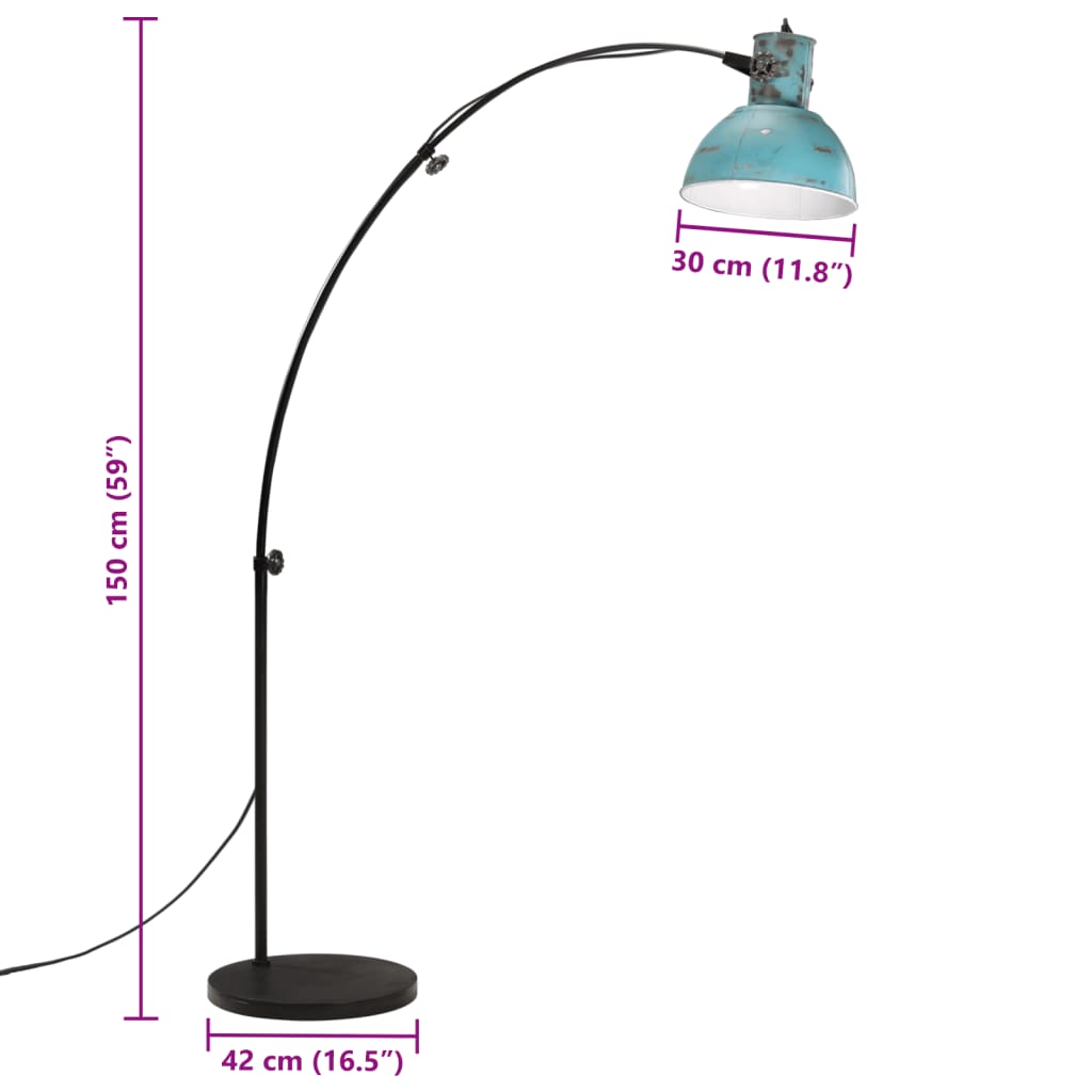 Vloerlamp 25 W E27 150 cm verweerd blauw Lampen | Creëer jouw Trendy Thuis | Gratis bezorgd & Retour | Trendy.nl