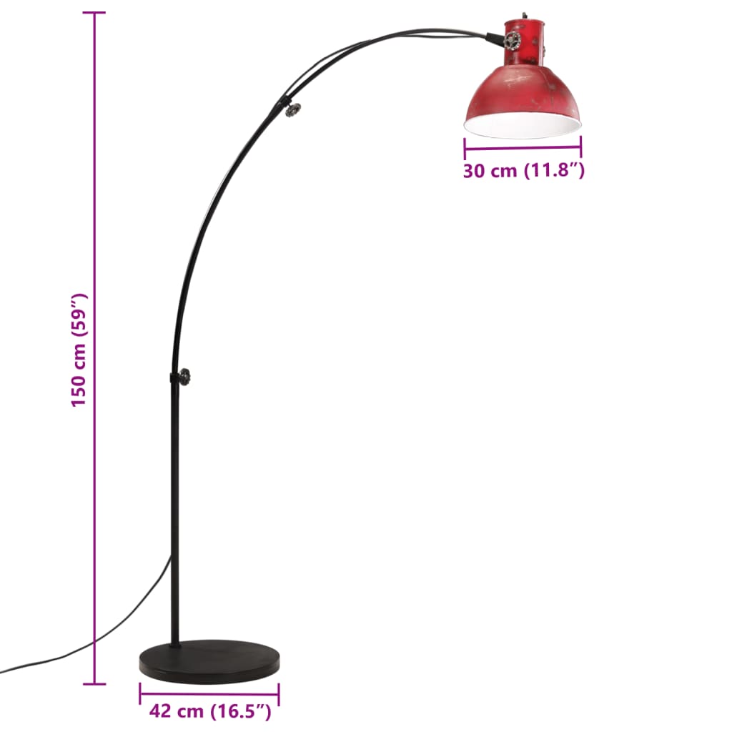 Vloerlamp 25 W E27 150 cm verweerd rood Lampen | Creëer jouw Trendy Thuis | Gratis bezorgd & Retour | Trendy.nl