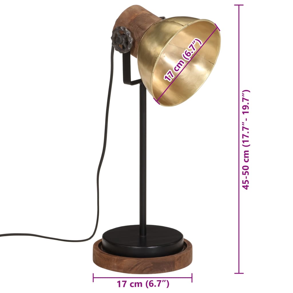 Bureaulamp 25 W E27 17x17x50 cm antiek messingkleurig Lampen | Creëer jouw Trendy Thuis | Gratis bezorgd & Retour | Trendy.nl