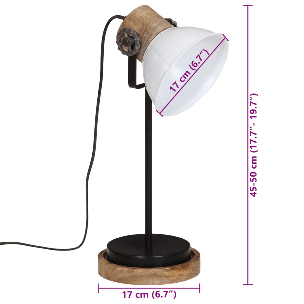 Bureaulamp 25 W E27 17x17x50 cm wit Lampen | Creëer jouw Trendy Thuis | Gratis bezorgd & Retour | Trendy.nl