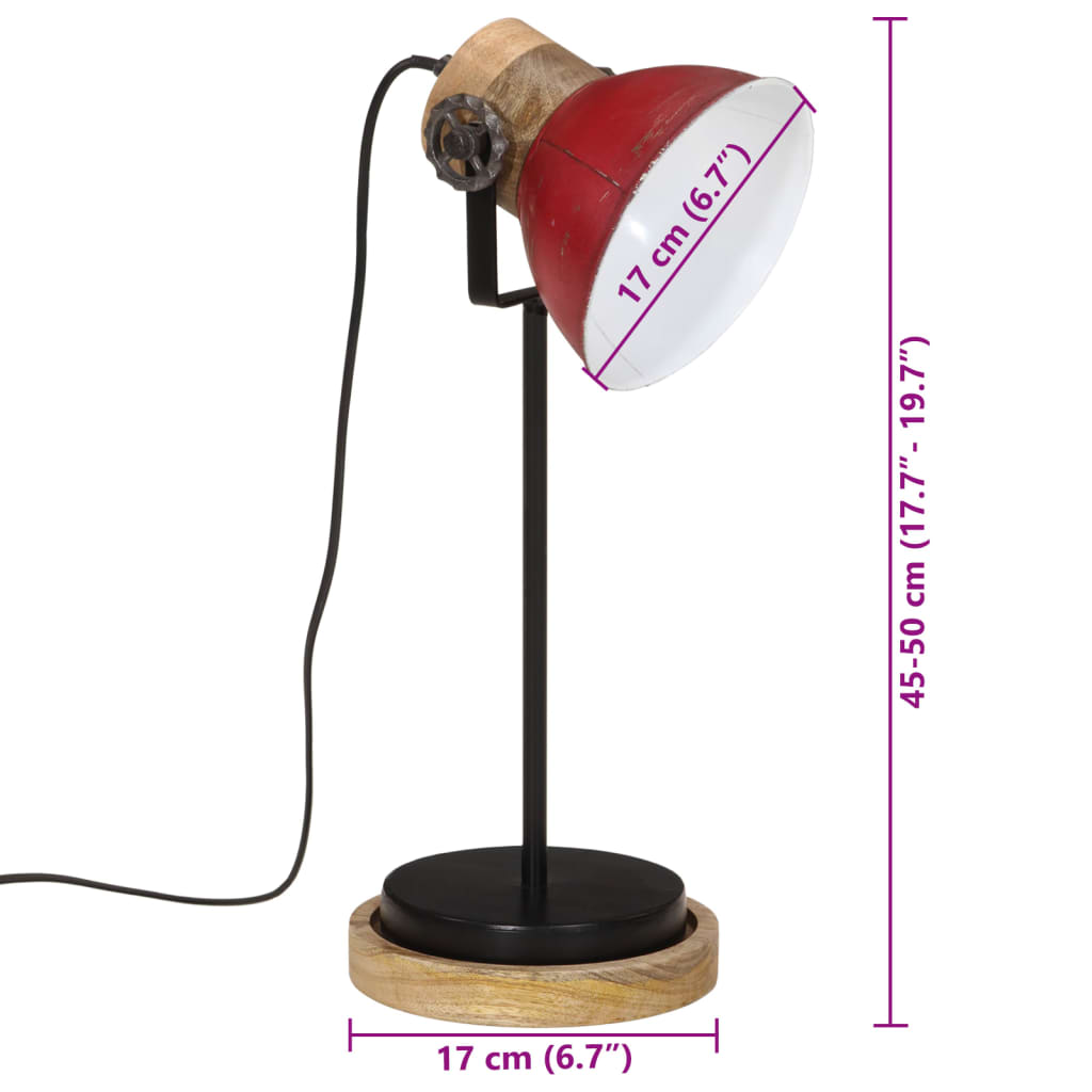 Bureaulamp 25 W E27 17x17x50 cm verweerd rood Lampen | Creëer jouw Trendy Thuis | Gratis bezorgd & Retour | Trendy.nl