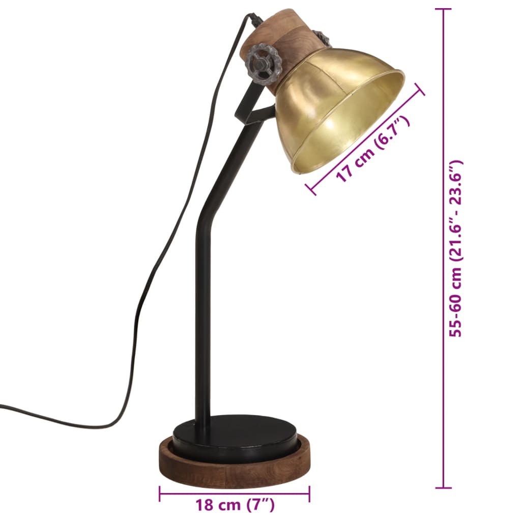 Bureaulamp 25 W E27 18x18x60 cm antiek messingkleurig Lampen | Creëer jouw Trendy Thuis | Gratis bezorgd & Retour | Trendy.nl