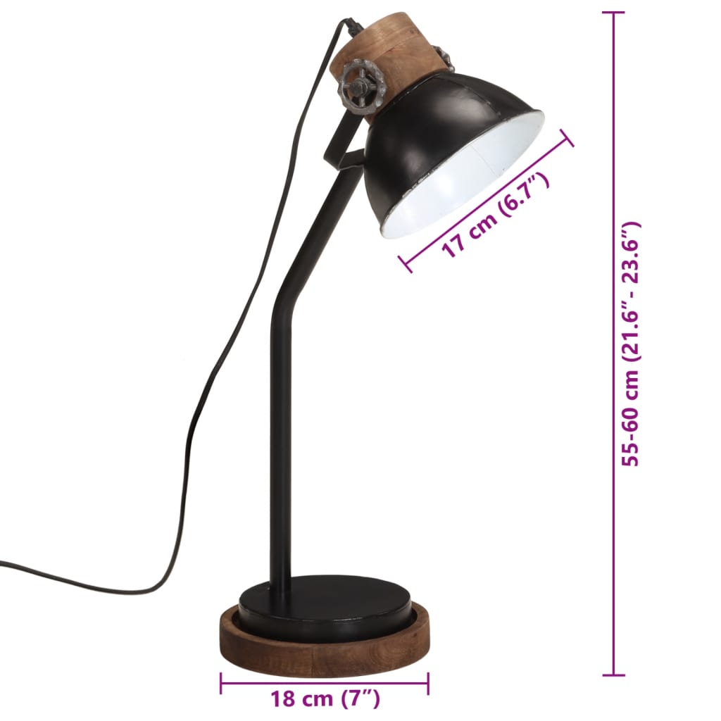 Bureaulamp 25 W E27 18x18x60 cm zwart Lampen | Creëer jouw Trendy Thuis | Gratis bezorgd & Retour | Trendy.nl