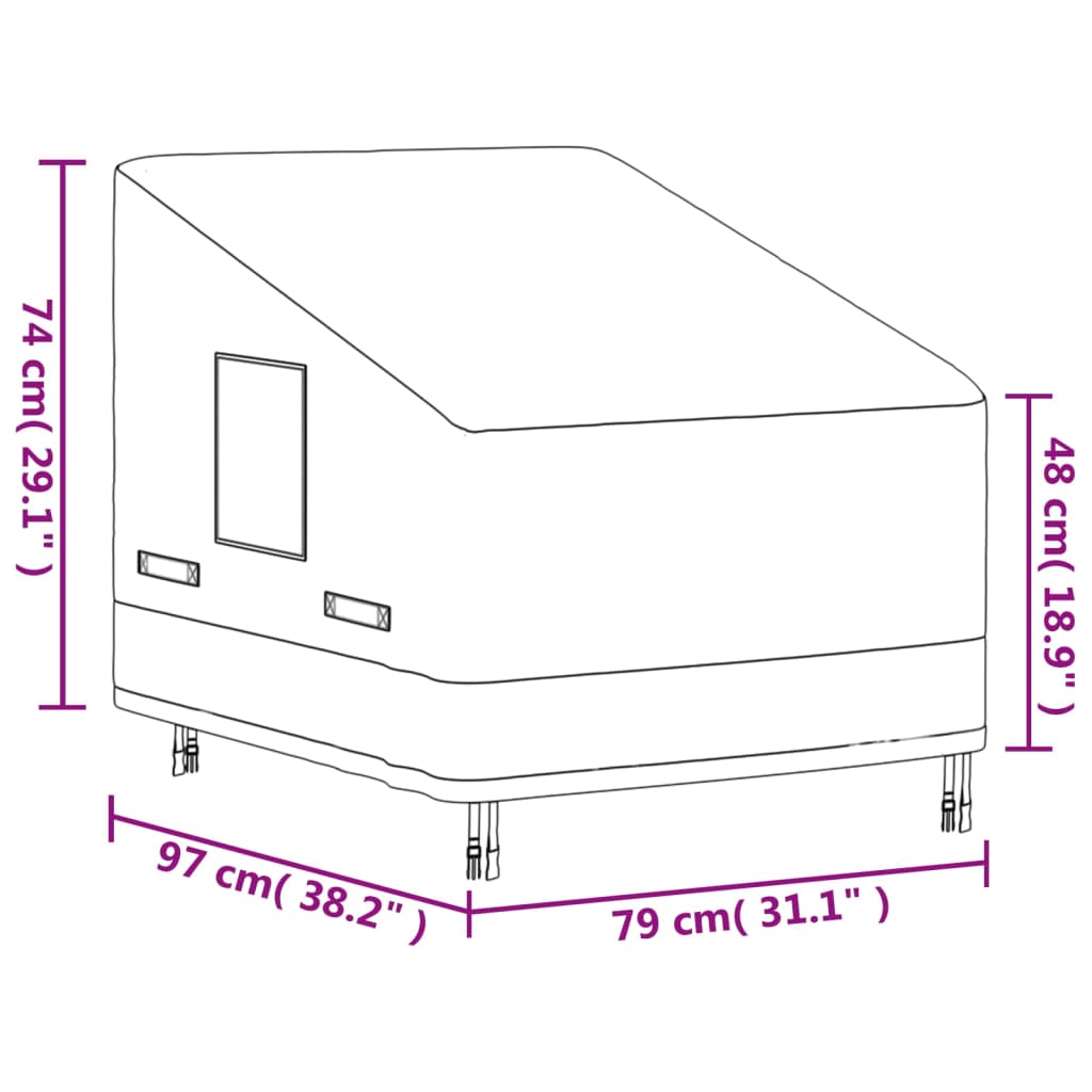 Tuinmeubelhoes loungestoel 600D 79x97x48/74 cm oxford beige Tuinmeubelhoezen | Creëer jouw Trendy Thuis | Gratis bezorgd & Retour | Trendy.nl