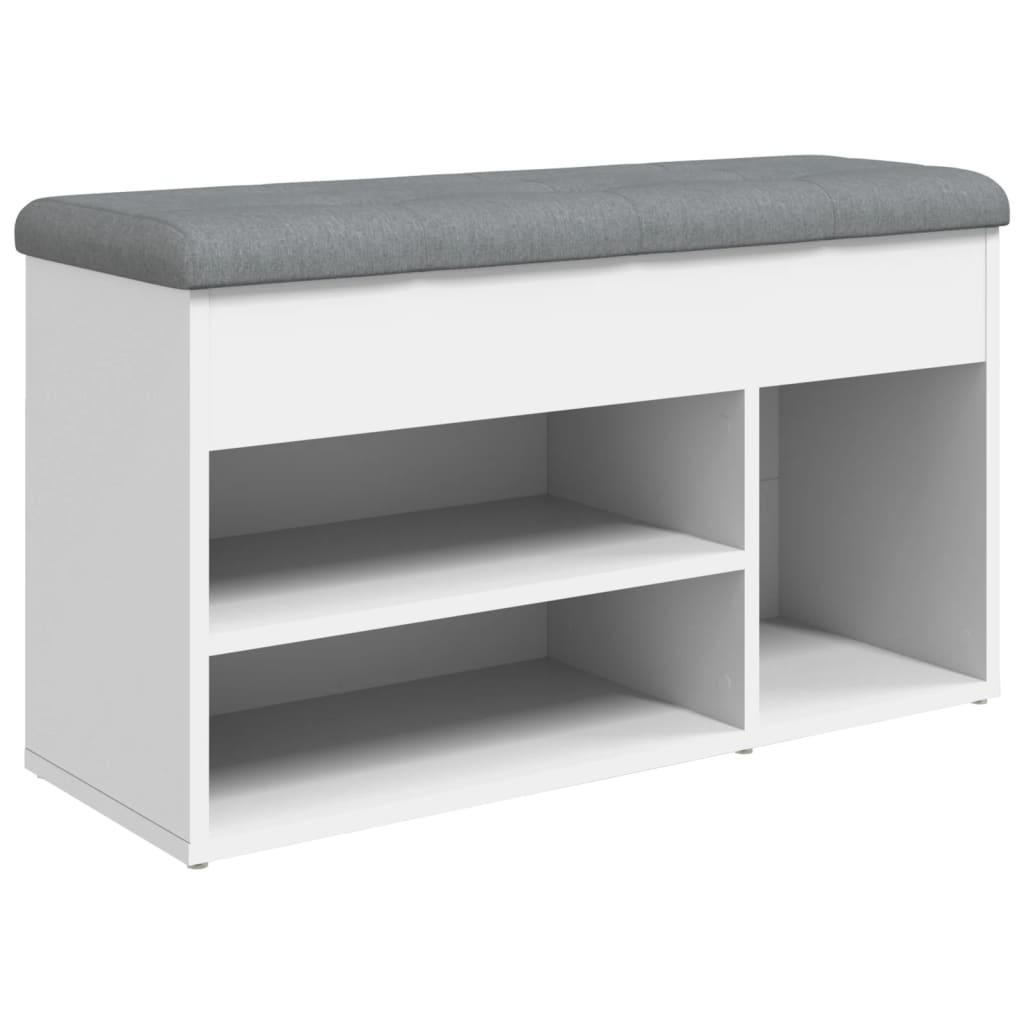 Schoenenbank 82x32x45,5 cm bewerkt hout wit Opberg- & halbankjes | Creëer jouw Trendy Thuis | Gratis bezorgd & Retour | Trendy.nl