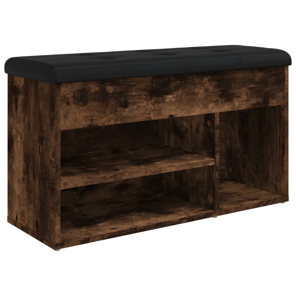 Schoenenbank 82x32x45,5 cm bewerkt hout gerookt eikenkleurig Opberg- & halbankjes | Creëer jouw Trendy Thuis | Gratis bezorgd & Retour | Trendy.nl