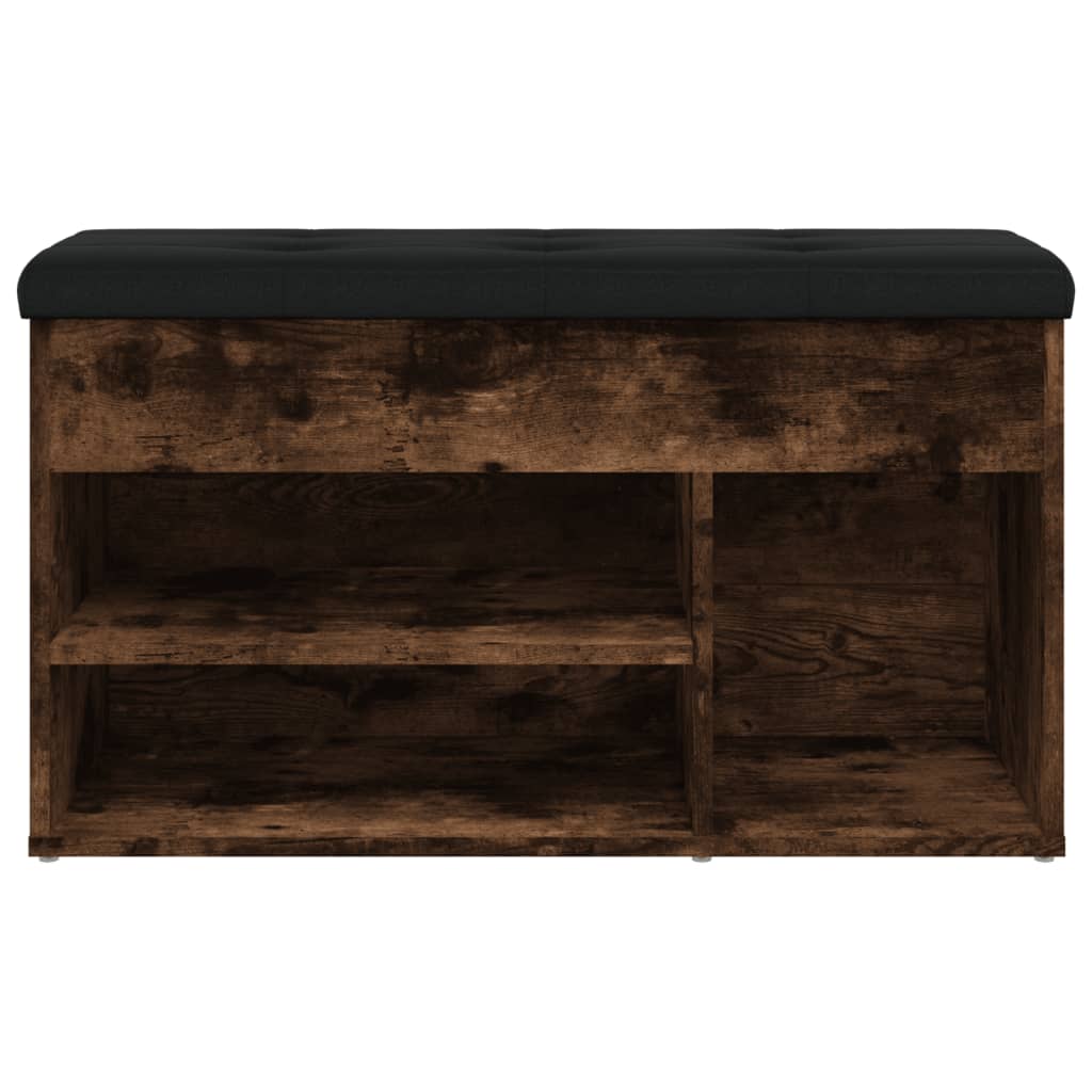 Schoenenbank 82x32x45,5 cm bewerkt hout gerookt eikenkleurig Opberg- & halbankjes | Creëer jouw Trendy Thuis | Gratis bezorgd & Retour | Trendy.nl