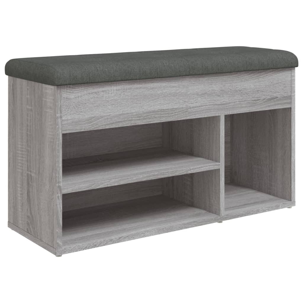 Schoenenbank 82x32x45,5 cm bewerkt hout grijs sonoma Opberg- & halbankjes | Creëer jouw Trendy Thuis | Gratis bezorgd & Retour | Trendy.nl