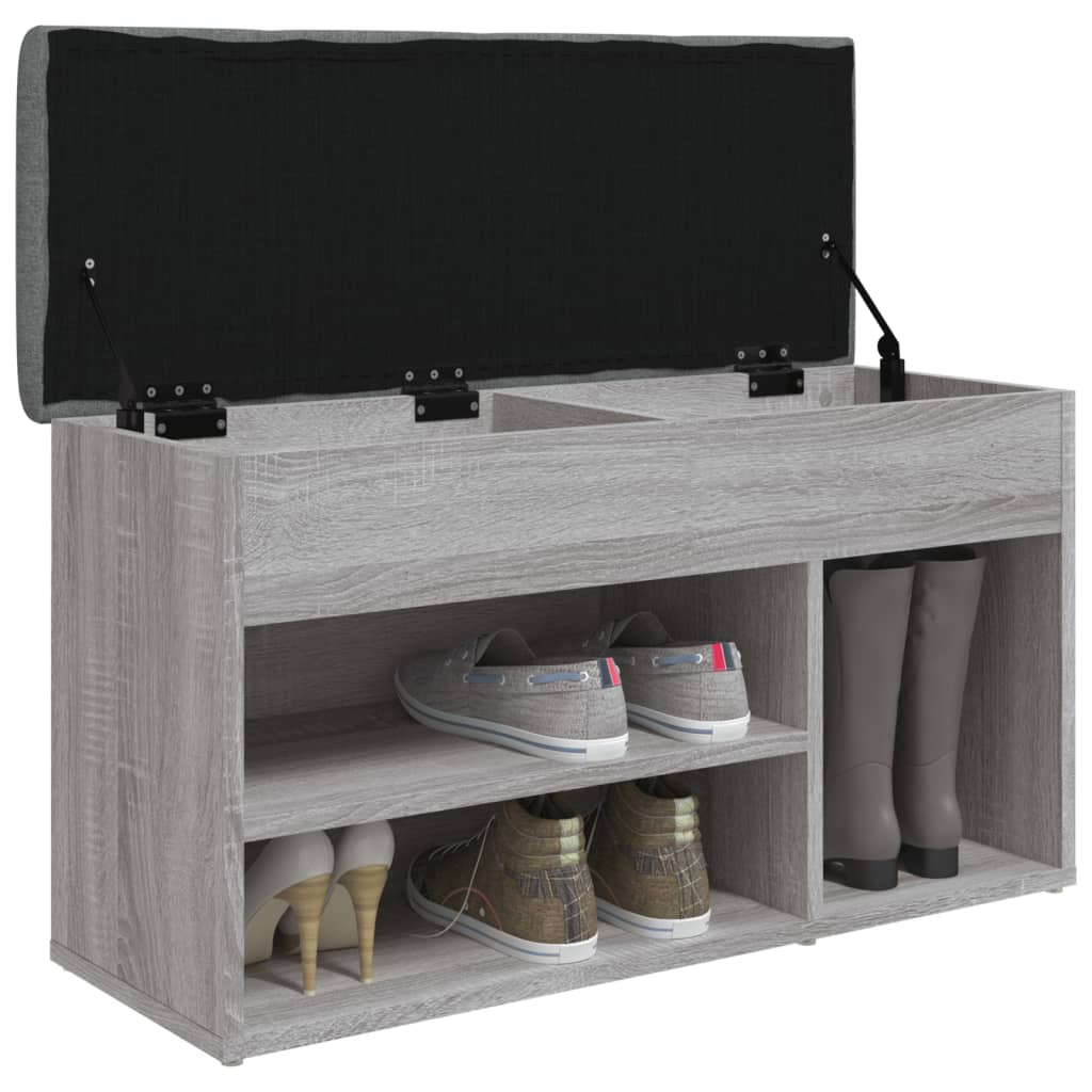 Schoenenbank 82x32x45,5 cm bewerkt hout grijs sonoma Opberg- & halbankjes | Creëer jouw Trendy Thuis | Gratis bezorgd & Retour | Trendy.nl