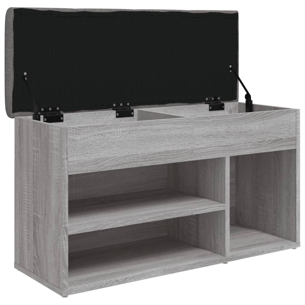 Schoenenbank 82x32x45,5 cm bewerkt hout grijs sonoma Opberg- & halbankjes | Creëer jouw Trendy Thuis | Gratis bezorgd & Retour | Trendy.nl