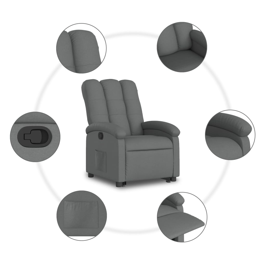 Sta-op-stoel verstelbaar stof donkergrijs Fauteuils & Relaxfauteuils | Creëer jouw Trendy Thuis | Gratis bezorgd & Retour | Trendy.nl