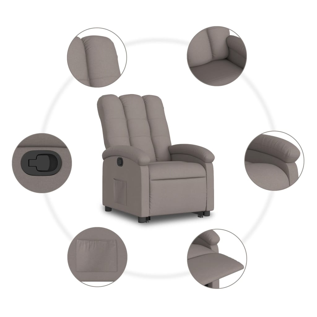 Sta-op-stoel verstelbaar stof taupe Fauteuils & Relaxfauteuils | Creëer jouw Trendy Thuis | Gratis bezorgd & Retour | Trendy.nl