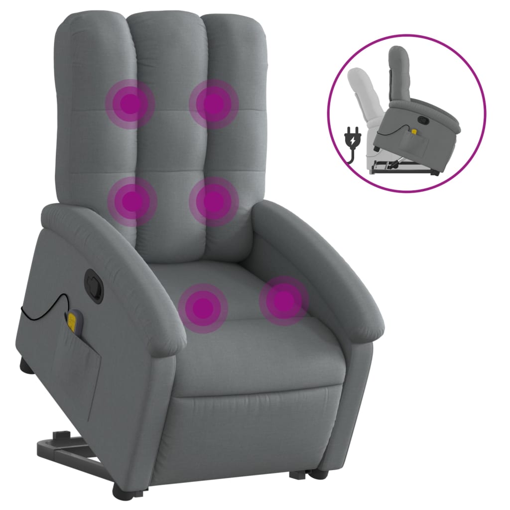 Sta-op-massagestoel verstelbaar stof donkergrijs Fauteuils & Relaxfauteuils | Creëer jouw Trendy Thuis | Gratis bezorgd & Retour | Trendy.nl