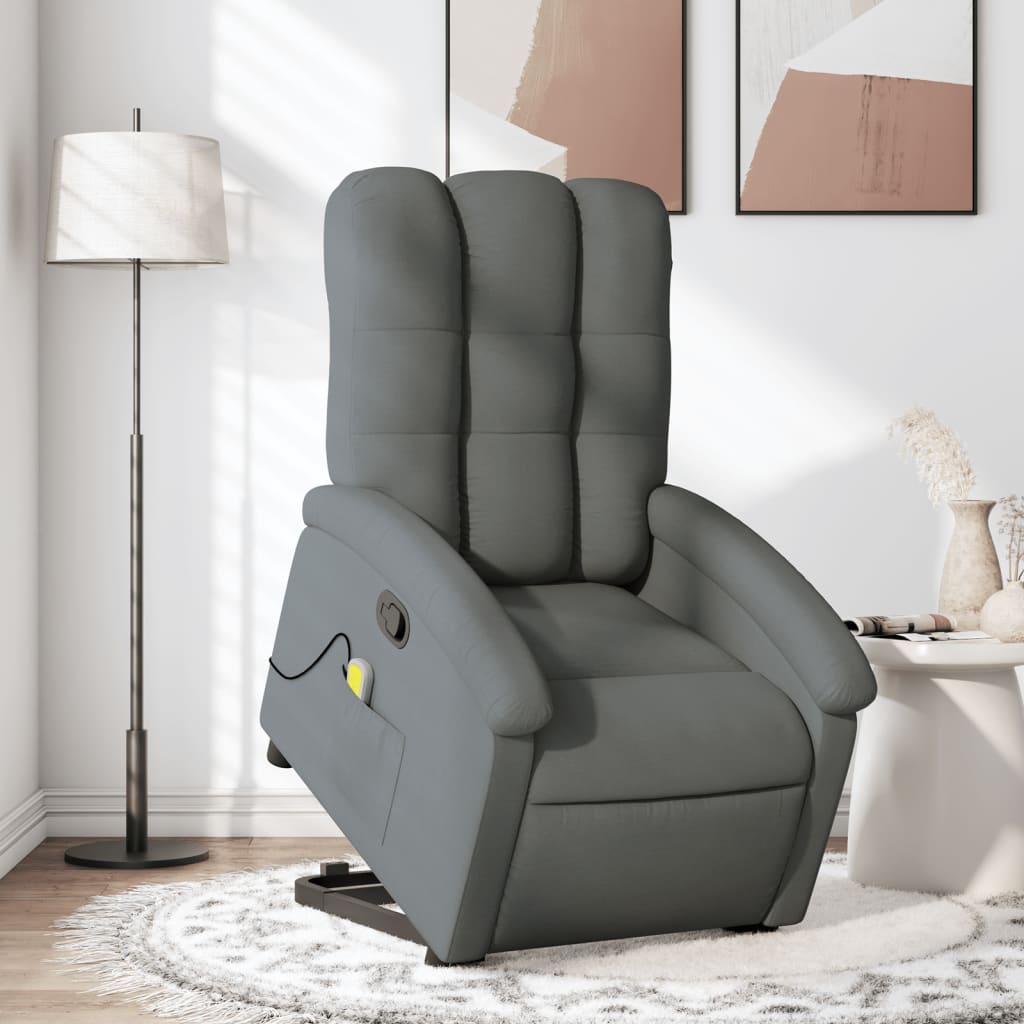 Sta-op-massagestoel verstelbaar stof donkergrijs Fauteuils & Relaxfauteuils | Creëer jouw Trendy Thuis | Gratis bezorgd & Retour | Trendy.nl