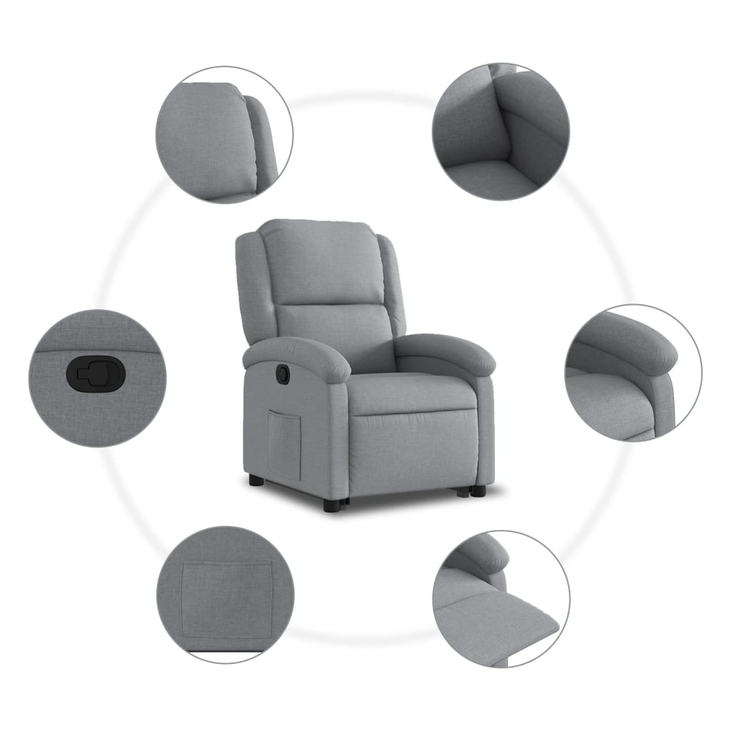 Sta-op-stoel verstelbaar stof lichtgrijs Fauteuils & Relaxfauteuils | Creëer jouw Trendy Thuis | Gratis bezorgd & Retour | Trendy.nl