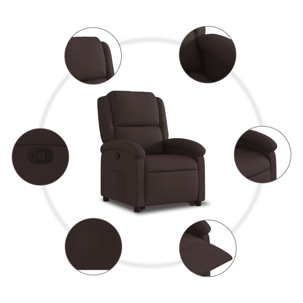 Sta-op-stoel verstelbaar stof donkerbruin Fauteuils & Relaxfauteuils | Creëer jouw Trendy Thuis | Gratis bezorgd & Retour | Trendy.nl