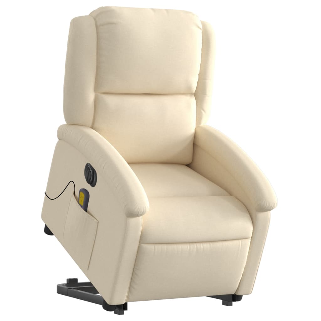 Sta-op-massagestoel elektrisch verstelbaar stof crèmekleurig Fauteuils & Relaxfauteuils | Creëer jouw Trendy Thuis | Gratis bezorgd & Retour | Trendy.nl