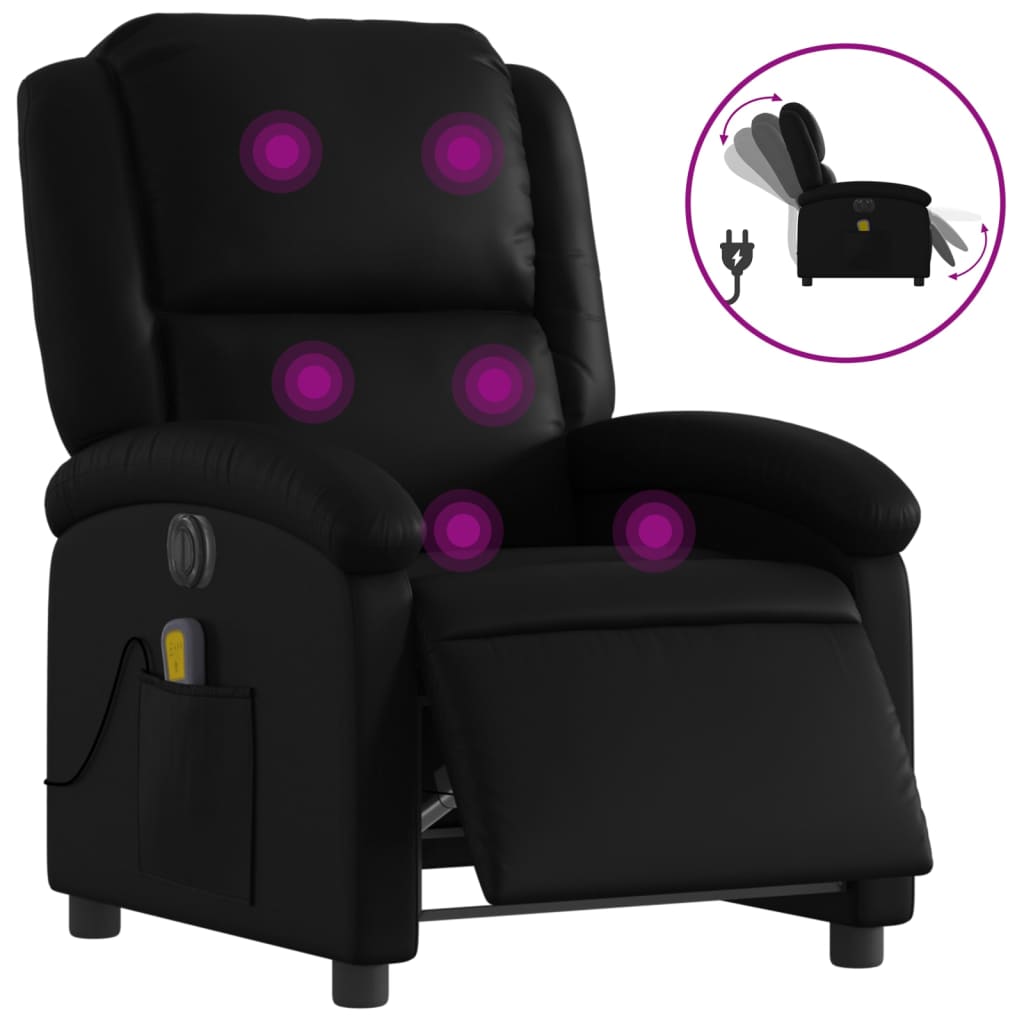 Massagestoel verstelbaar elektrisch kunstleer zwart Fauteuils & Relaxfauteuils | Creëer jouw Trendy Thuis | Gratis bezorgd & Retour | Trendy.nl