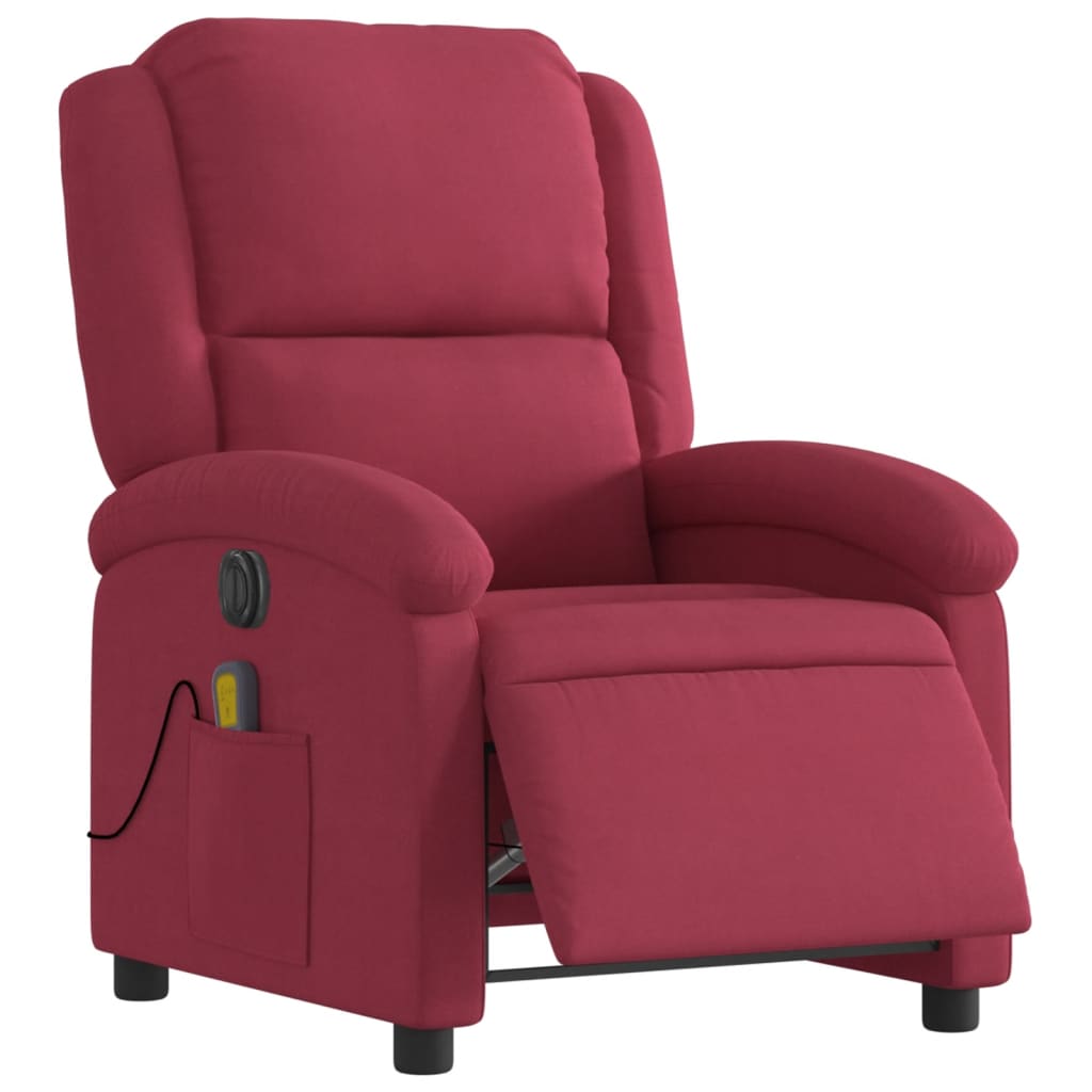 Massagestoel elektrisch verstelbaar fluweel wijnrood Fauteuils & Relaxfauteuils | Creëer jouw Trendy Thuis | Gratis bezorgd & Retour | Trendy.nl