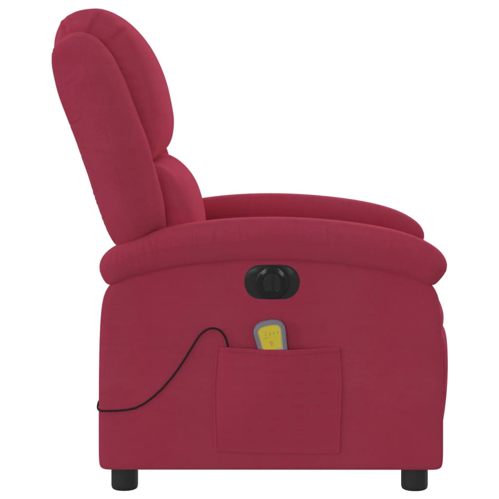 Massagestoel elektrisch verstelbaar fluweel wijnrood Fauteuils & Relaxfauteuils | Creëer jouw Trendy Thuis | Gratis bezorgd & Retour | Trendy.nl