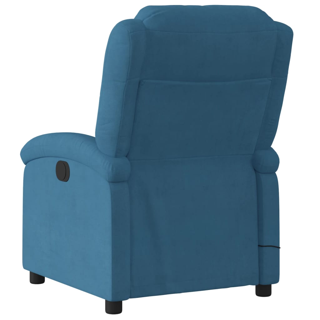 Massagestoel elektrisch verstelbaar fluweel blauw Fauteuils & Relaxfauteuils | Creëer jouw Trendy Thuis | Gratis bezorgd & Retour | Trendy.nl