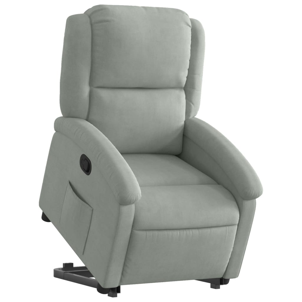 Sta-op-stoel verstelbaar fluweel lichtgrijs Fauteuils & Relaxfauteuils | Creëer jouw Trendy Thuis | Gratis bezorgd & Retour | Trendy.nl