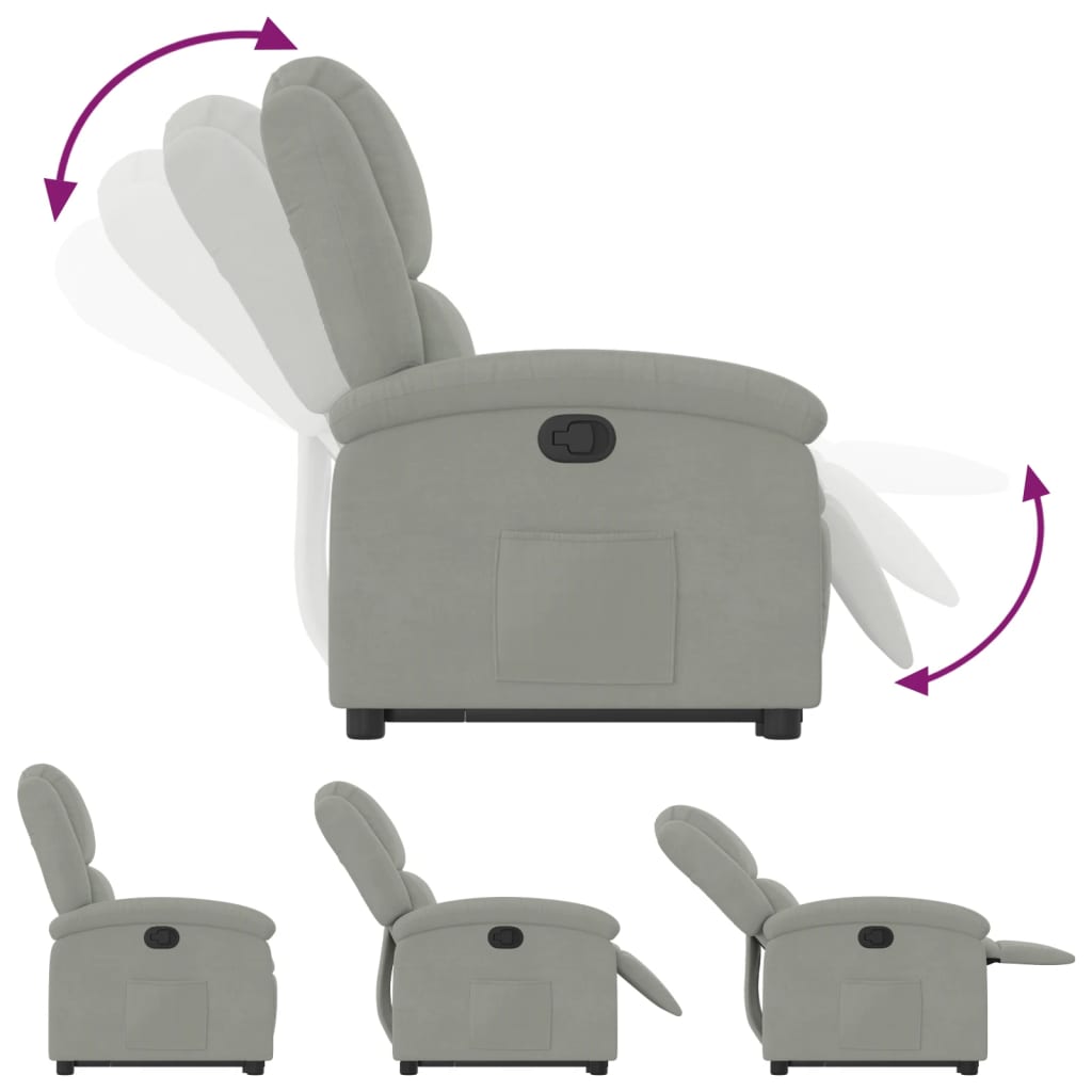 Sta-op-stoel verstelbaar fluweel lichtgrijs Fauteuils & Relaxfauteuils | Creëer jouw Trendy Thuis | Gratis bezorgd & Retour | Trendy.nl