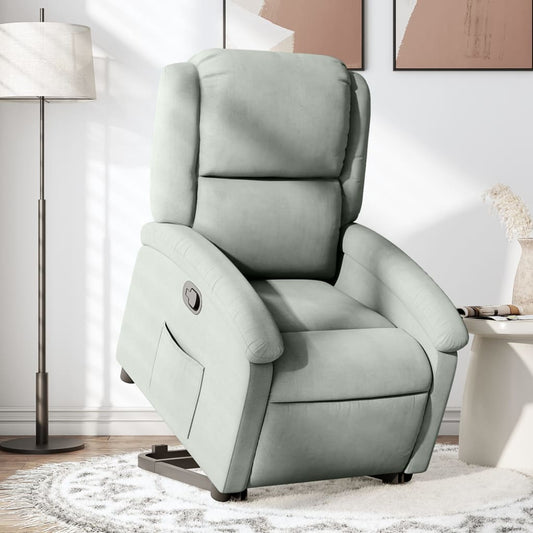 Sta-op-stoel verstelbaar fluweel lichtgrijs Fauteuils & Relaxfauteuils | Creëer jouw Trendy Thuis | Gratis bezorgd & Retour | Trendy.nl