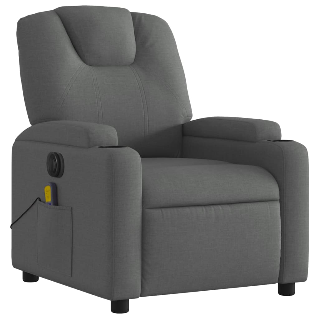 Massagestoel elektrisch verstelbaar stof donkergrijs Fauteuils & Relaxfauteuils | Creëer jouw Trendy Thuis | Gratis bezorgd & Retour | Trendy.nl