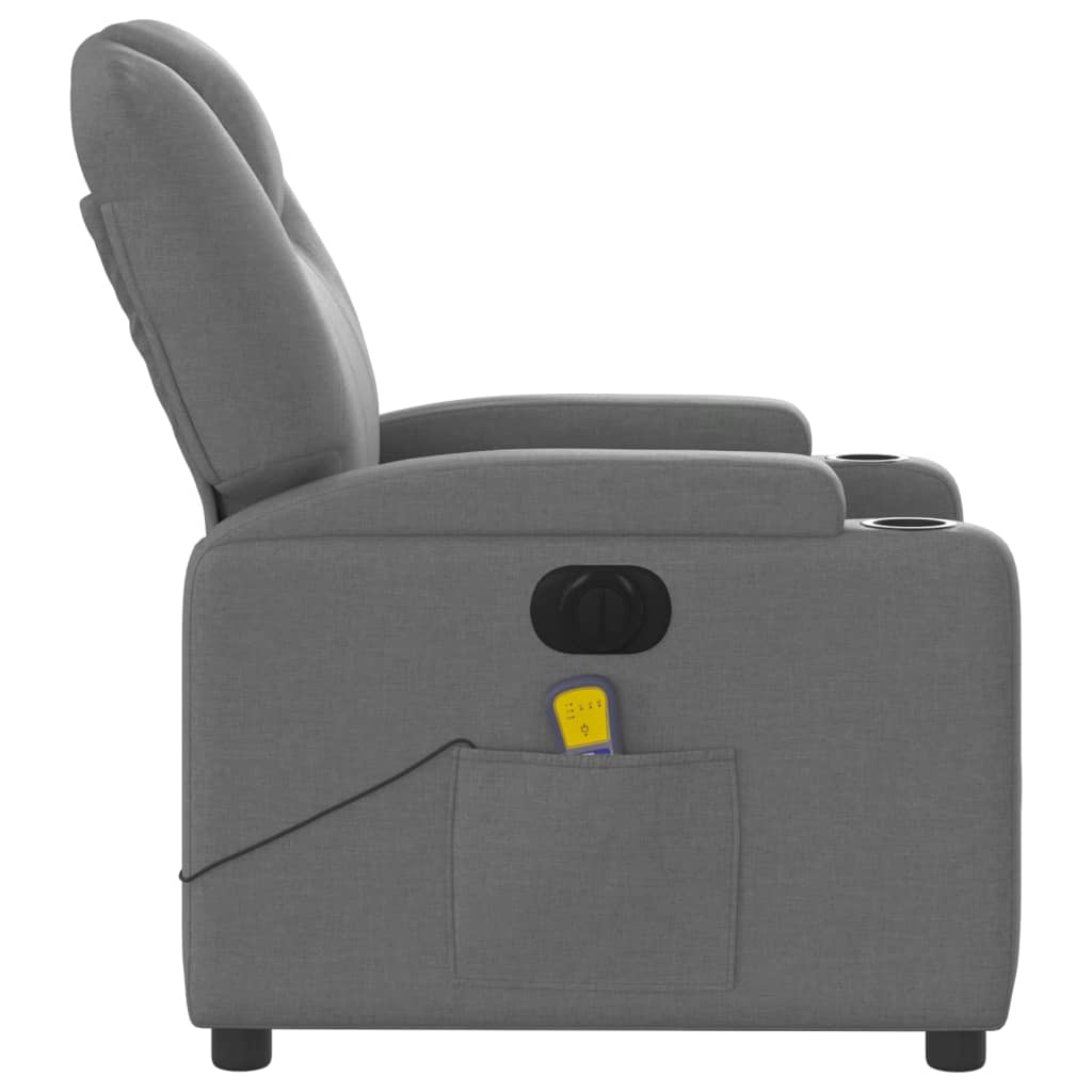 Massagestoel elektrisch verstelbaar stof donkergrijs Fauteuils & Relaxfauteuils | Creëer jouw Trendy Thuis | Gratis bezorgd & Retour | Trendy.nl