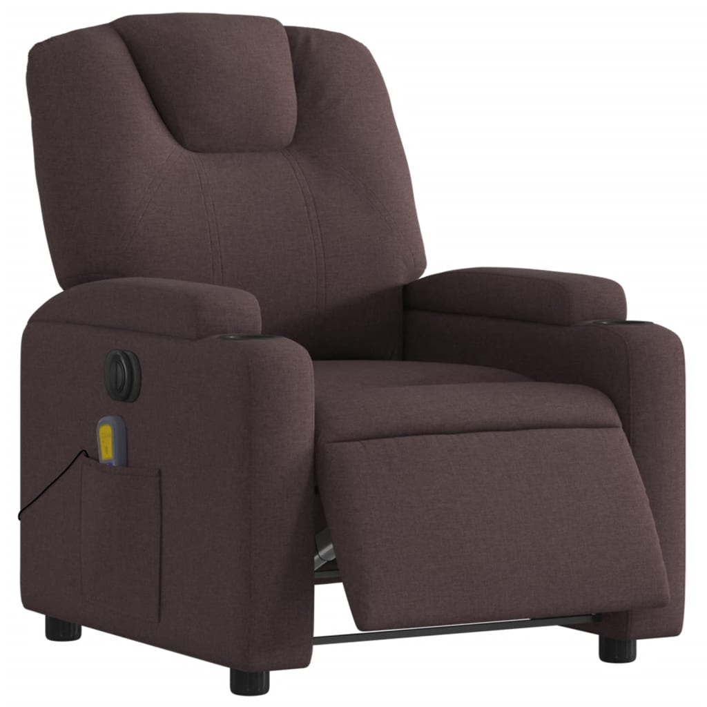 Massagestoel elektrisch verstelbaar stof donkerbruin Fauteuils & Relaxfauteuils | Creëer jouw Trendy Thuis | Gratis bezorgd & Retour | Trendy.nl