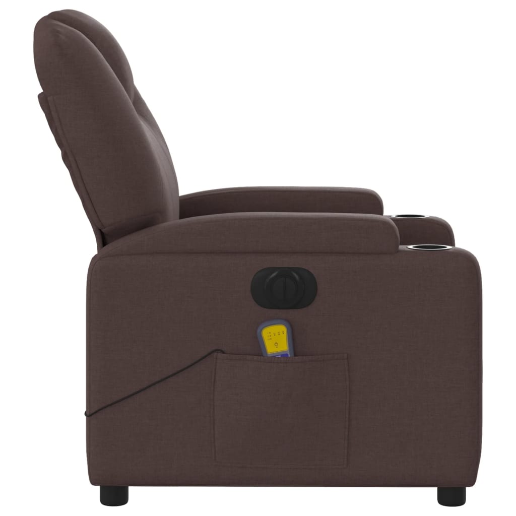 Massagestoel elektrisch verstelbaar stof donkerbruin Fauteuils & Relaxfauteuils | Creëer jouw Trendy Thuis | Gratis bezorgd & Retour | Trendy.nl