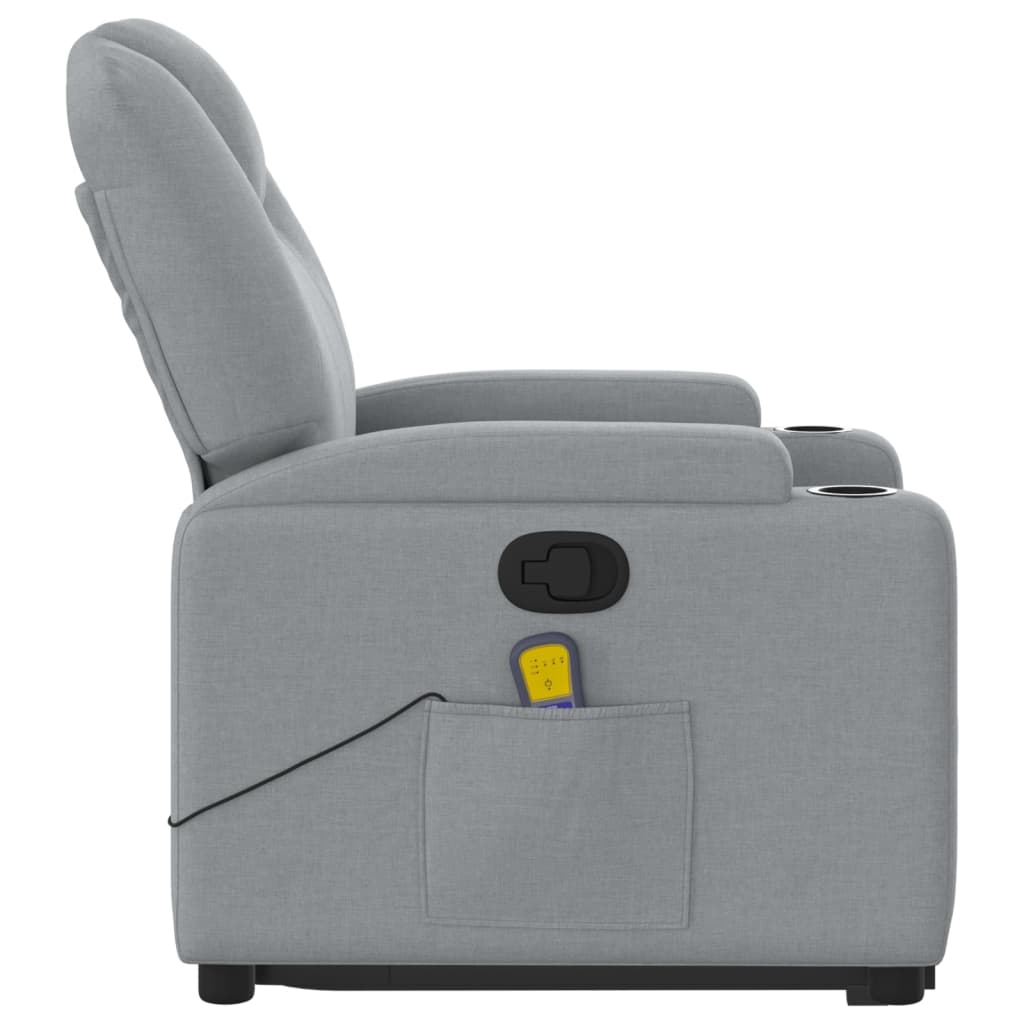 Sta-op-massagestoel verstelbaar stof lichtgrijs Fauteuils & Relaxfauteuils | Creëer jouw Trendy Thuis | Gratis bezorgd & Retour | Trendy.nl