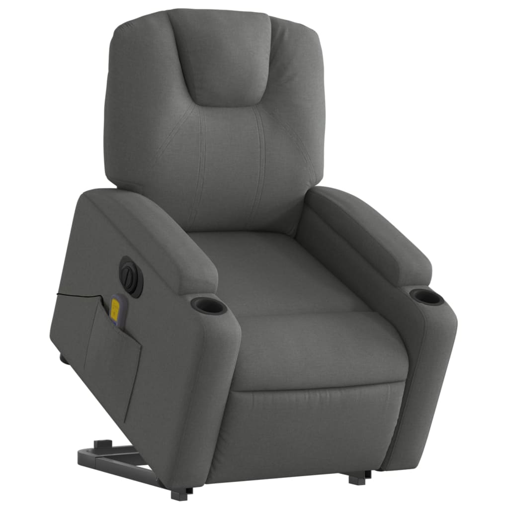 Sta-op-massagestoel elektrisch verstelbaar stof donkergrijs Fauteuils & Relaxfauteuils | Creëer jouw Trendy Thuis | Gratis bezorgd & Retour | Trendy.nl