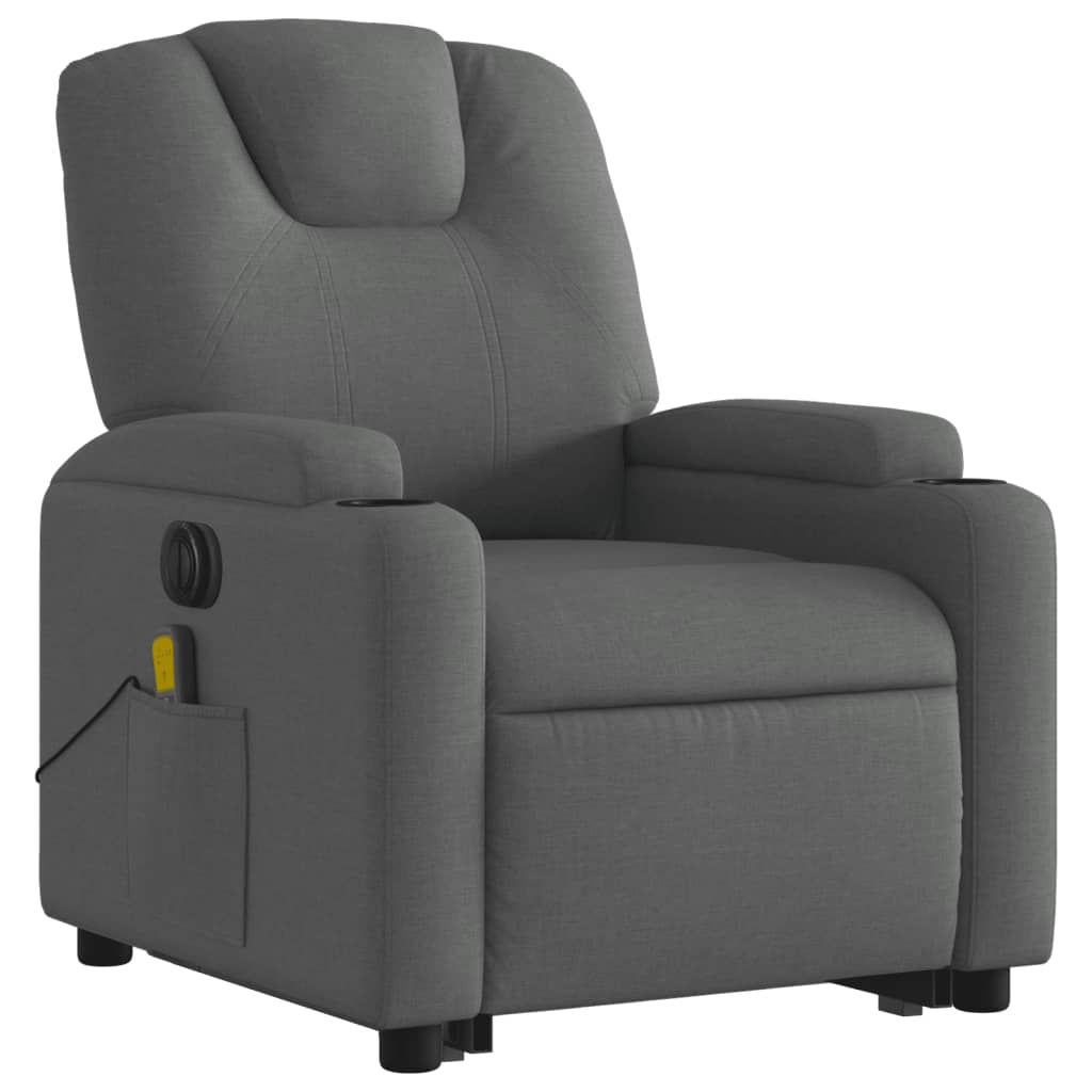 Sta-op-massagestoel elektrisch verstelbaar stof donkergrijs Fauteuils & Relaxfauteuils | Creëer jouw Trendy Thuis | Gratis bezorgd & Retour | Trendy.nl