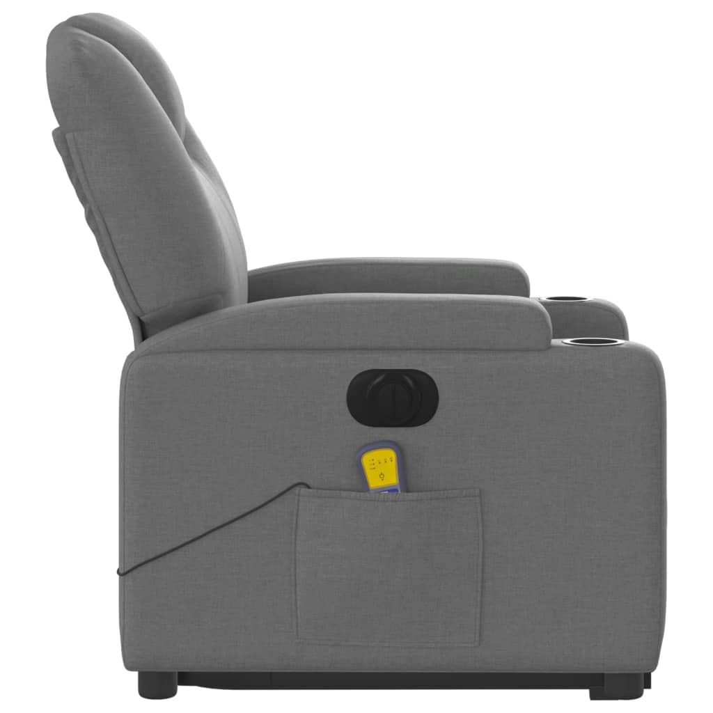 Sta-op-massagestoel elektrisch verstelbaar stof donkergrijs Fauteuils & Relaxfauteuils | Creëer jouw Trendy Thuis | Gratis bezorgd & Retour | Trendy.nl