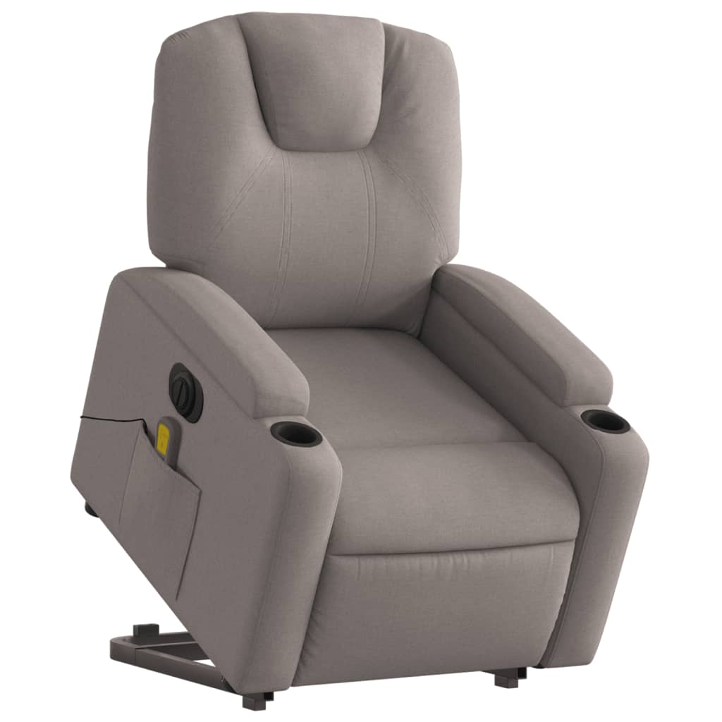 Sta-op-massagestoel elektrisch verstelbaar stof taupe Fauteuils & Relaxfauteuils | Creëer jouw Trendy Thuis | Gratis bezorgd & Retour | Trendy.nl