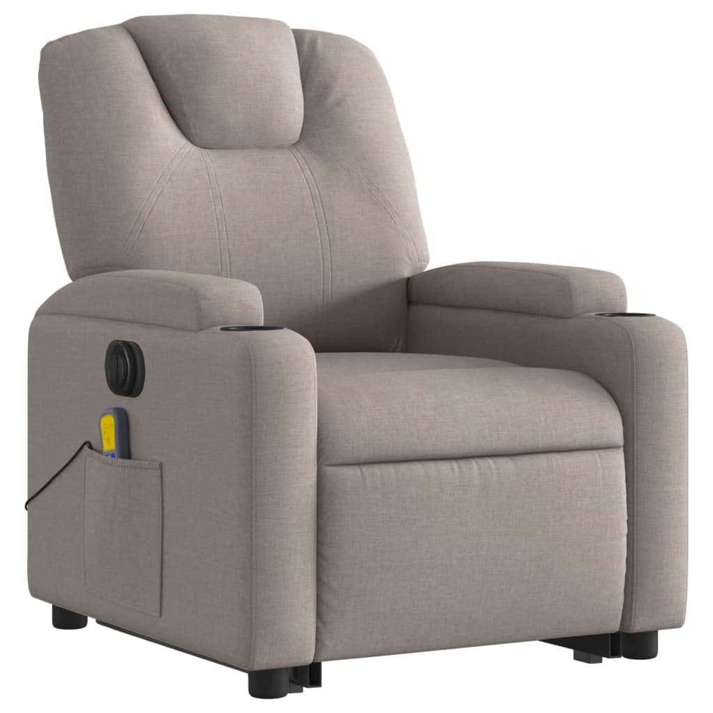 Sta-op-massagestoel elektrisch verstelbaar stof taupe Fauteuils & Relaxfauteuils | Creëer jouw Trendy Thuis | Gratis bezorgd & Retour | Trendy.nl