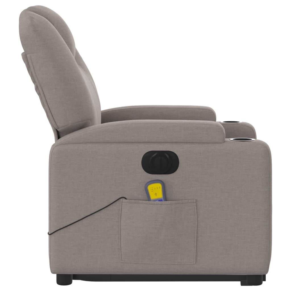 Sta-op-massagestoel elektrisch verstelbaar stof taupe Fauteuils & Relaxfauteuils | Creëer jouw Trendy Thuis | Gratis bezorgd & Retour | Trendy.nl