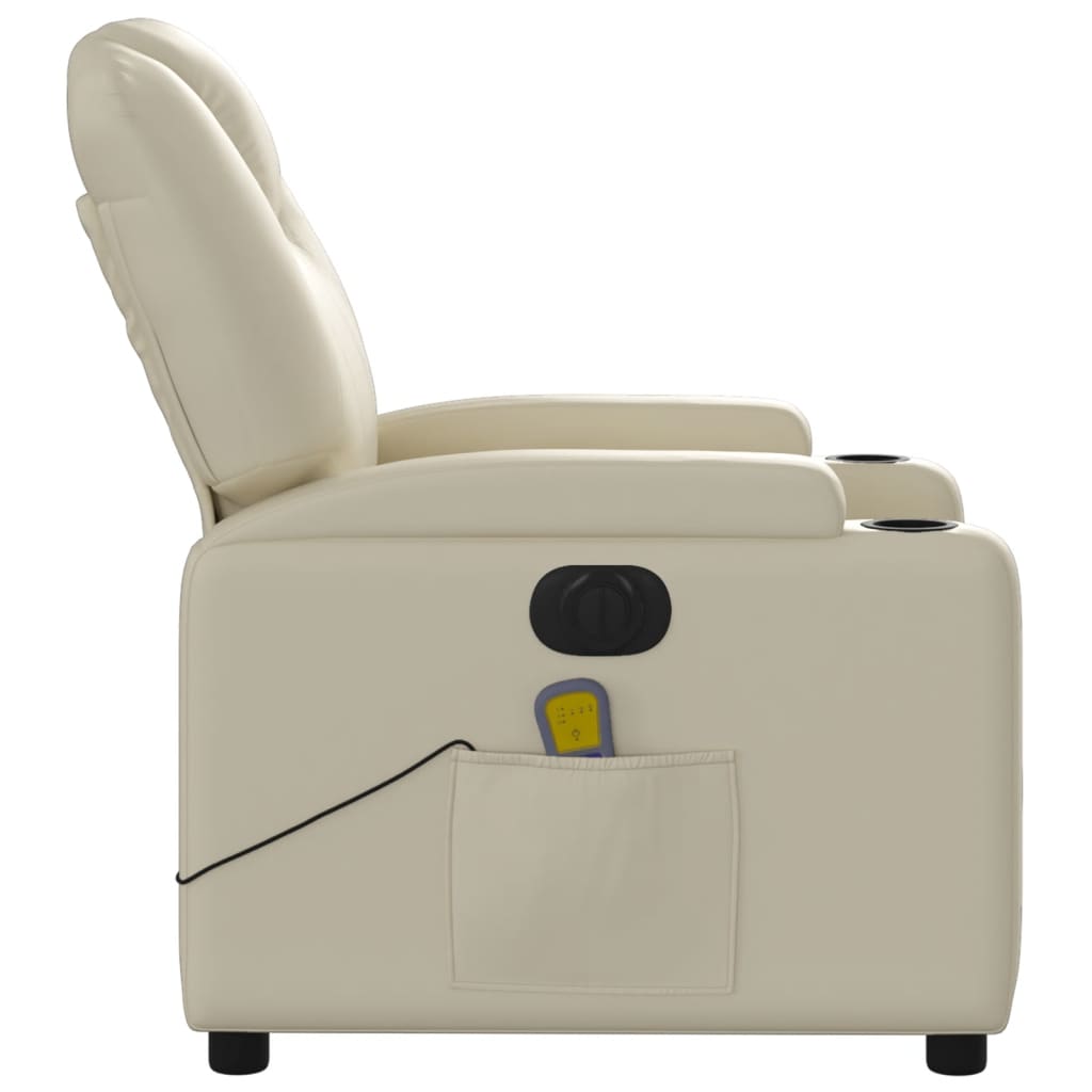 Massagestoel verstelbaar elektrisch kunstleer crèmekleurig Fauteuils & Relaxfauteuils | Creëer jouw Trendy Thuis | Gratis bezorgd & Retour | Trendy.nl