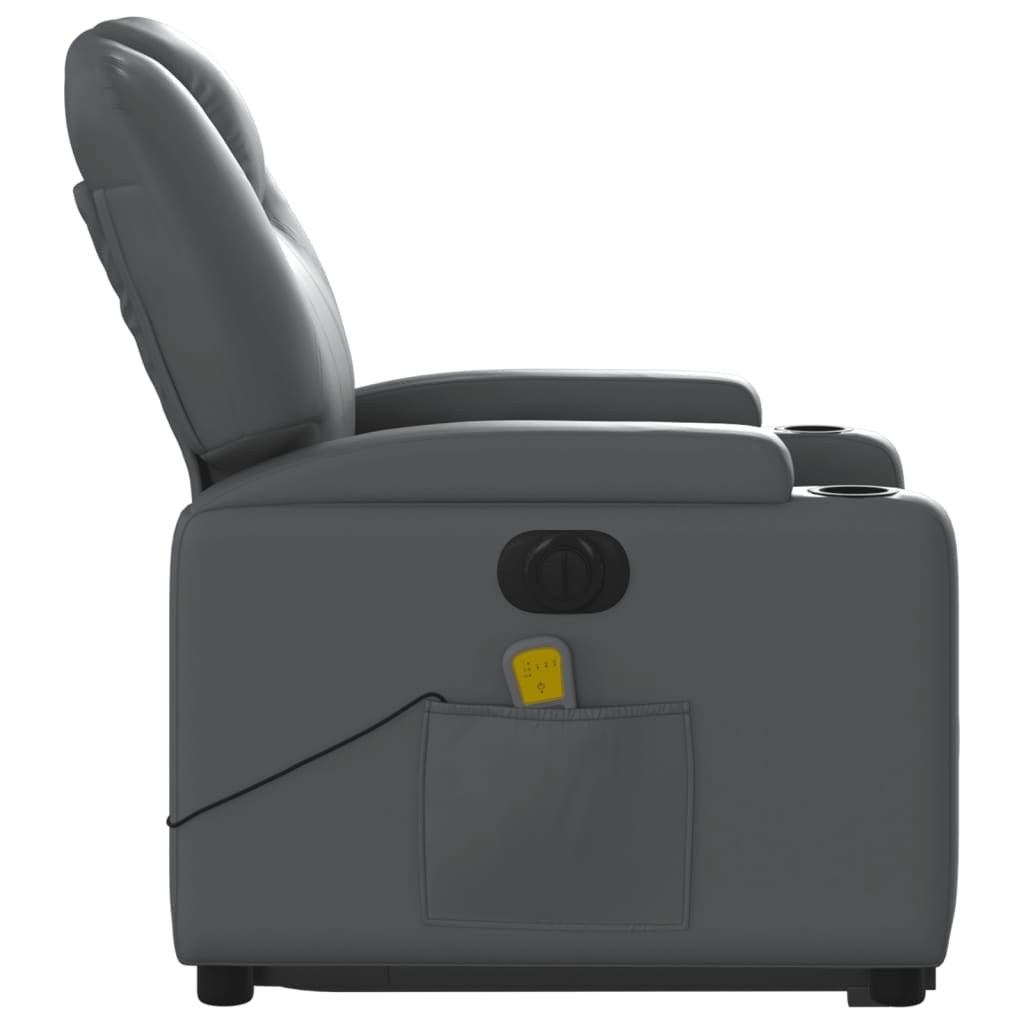 Sta-op-massagestoel elektrisch kunstleer grijs Fauteuils & Relaxfauteuils | Creëer jouw Trendy Thuis | Gratis bezorgd & Retour | Trendy.nl