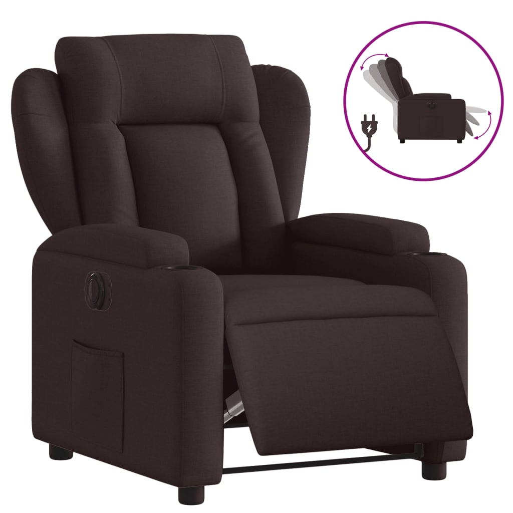 Fauteuil verstelbaar elektrisch stof donkerbruin Fauteuils & Relaxfauteuils | Creëer jouw Trendy Thuis | Gratis bezorgd & Retour | Trendy.nl