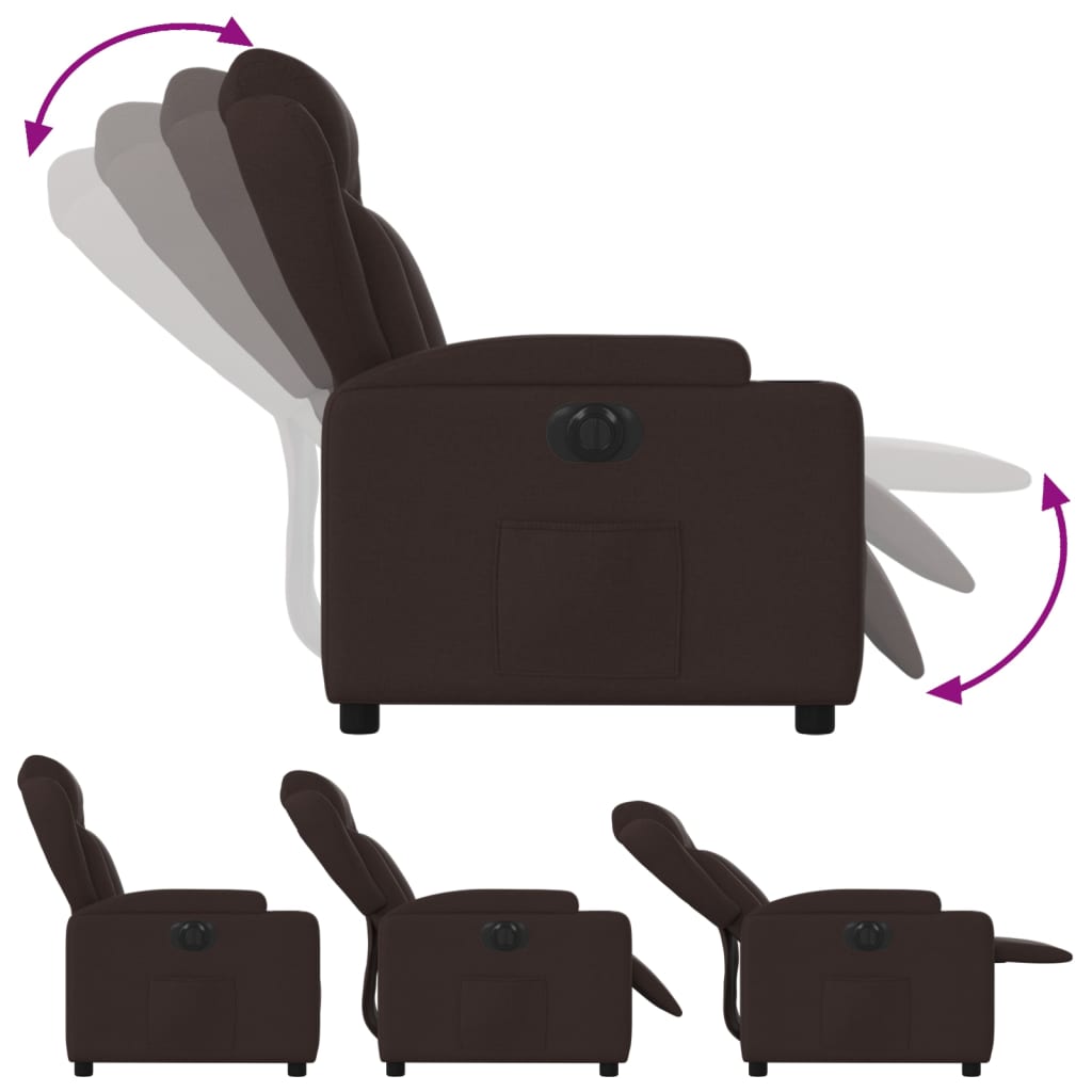 Fauteuil verstelbaar elektrisch stof donkerbruin Fauteuils & Relaxfauteuils | Creëer jouw Trendy Thuis | Gratis bezorgd & Retour | Trendy.nl