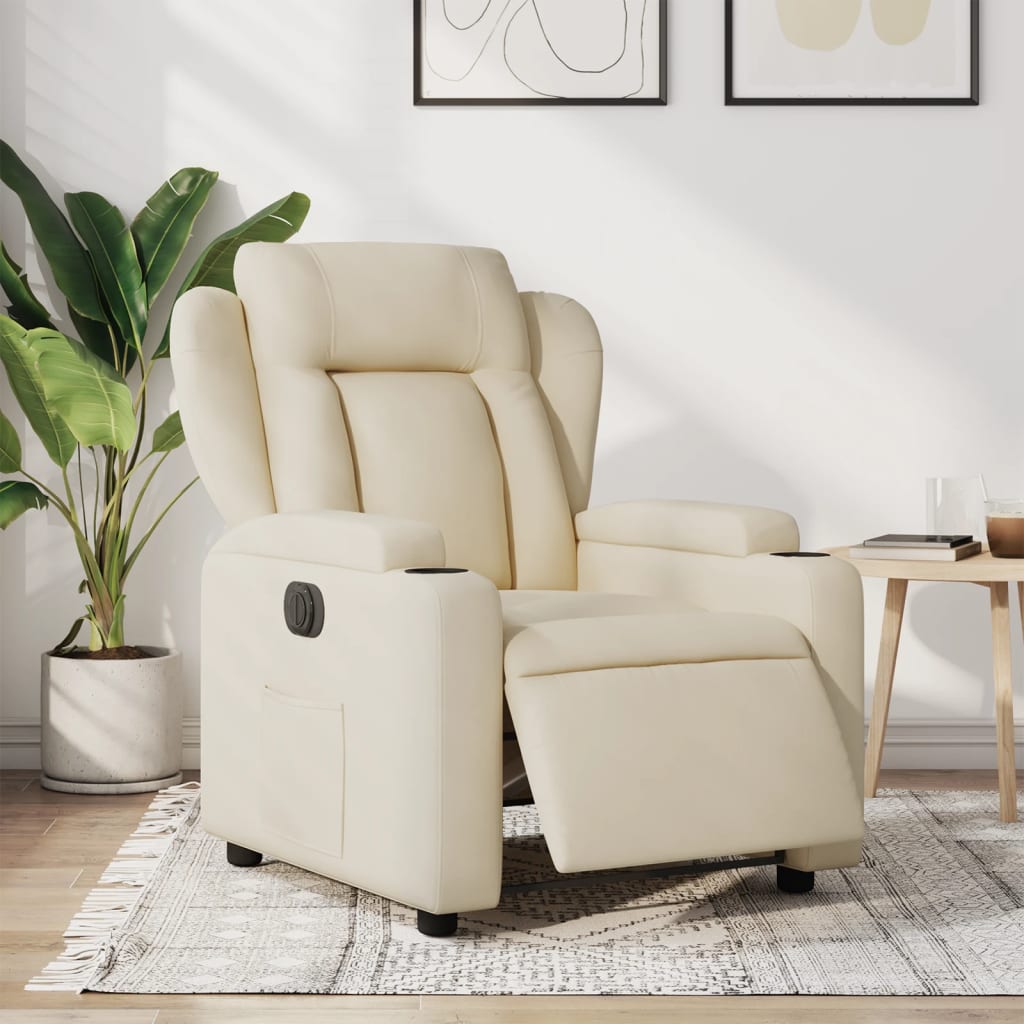 Fauteuil verstelbaar elektrisch stof crèmekleurig Fauteuils & Relaxfauteuils | Creëer jouw Trendy Thuis | Gratis bezorgd & Retour | Trendy.nl