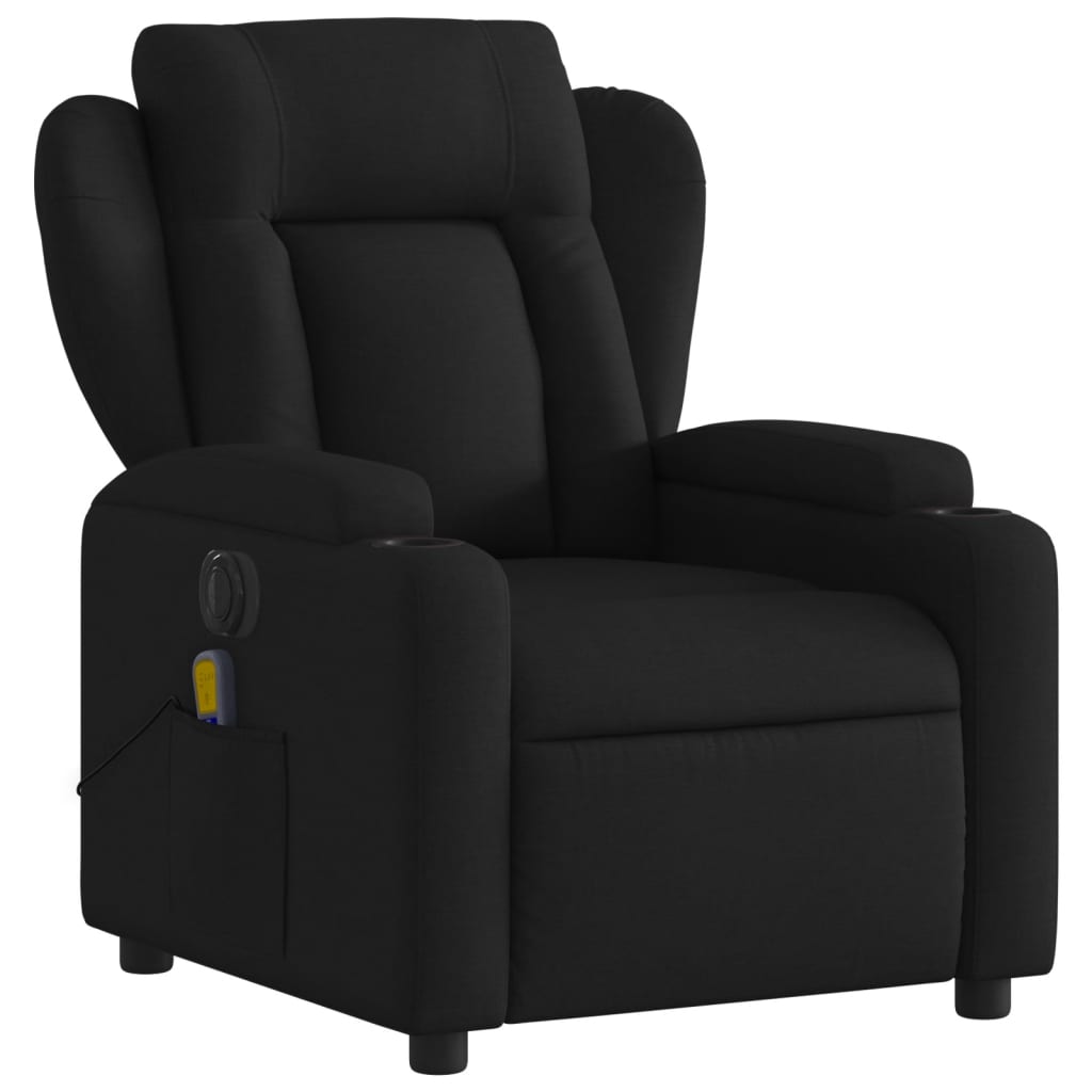 Massagestoel elektrisch verstelbaar stof zwart Fauteuils & Relaxfauteuils | Creëer jouw Trendy Thuis | Gratis bezorgd & Retour | Trendy.nl